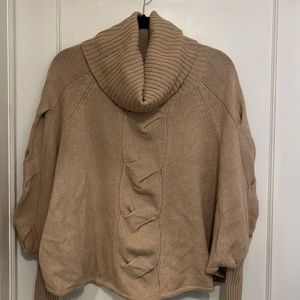 Saks Fifth Avenue cowl neck poncho sweater with sleeves